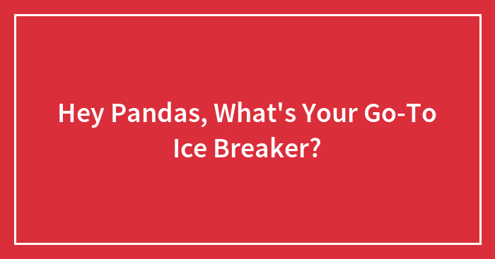 Hey Pandas, What’s Your Go-To Ice Breaker?