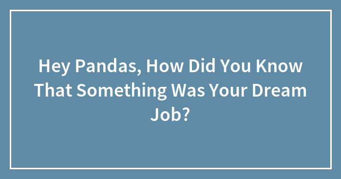 Hey Pandas, How Did You Know That Something Was Your Dream Job? (Closed)
