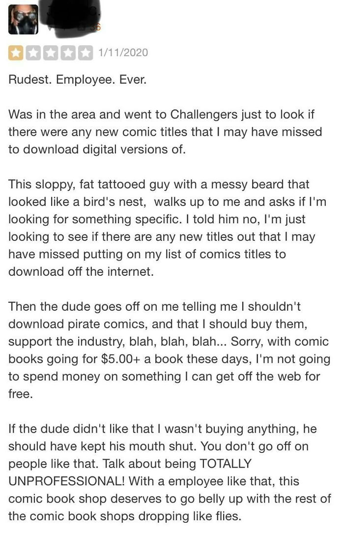 Comic Store Employee Won’t Help Me Pick Out A Book That I Want To Pirate Later