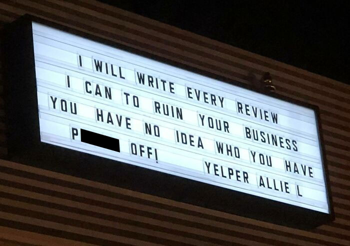 This Restaurant Has Negative Reviews Displayed Up On The Walls