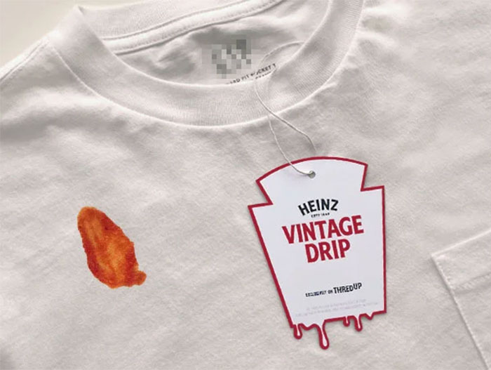 Official Heinz Shirt That Has A Fake Ketchup Stain On It