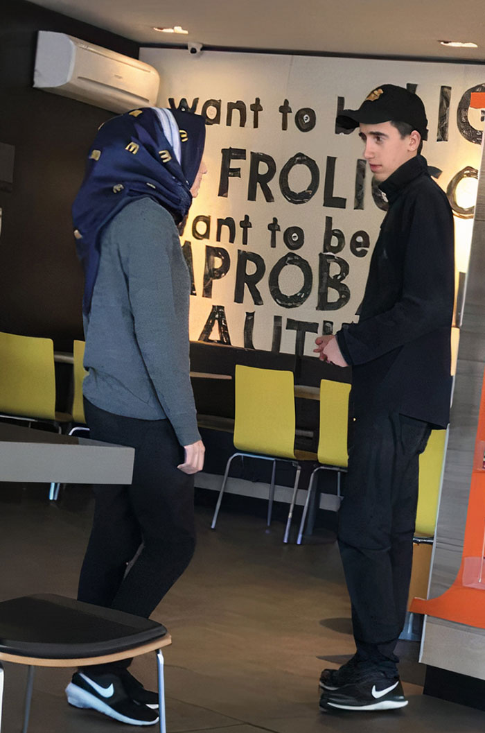 This Turkish Muslim Girl Working At McDonald's Has A McDonald's Branded Hijab (Istanbul, Turkey)