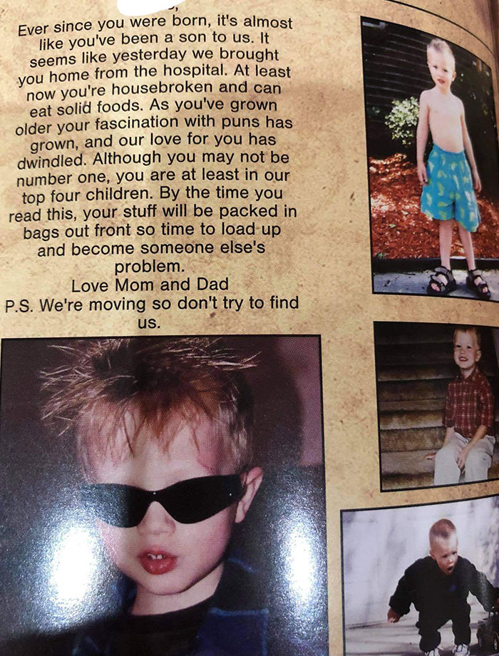 Throwback To When My Mom Forgot To Submit My Senior Baby Ad For The Yearbook And Asked My Dad To Do It