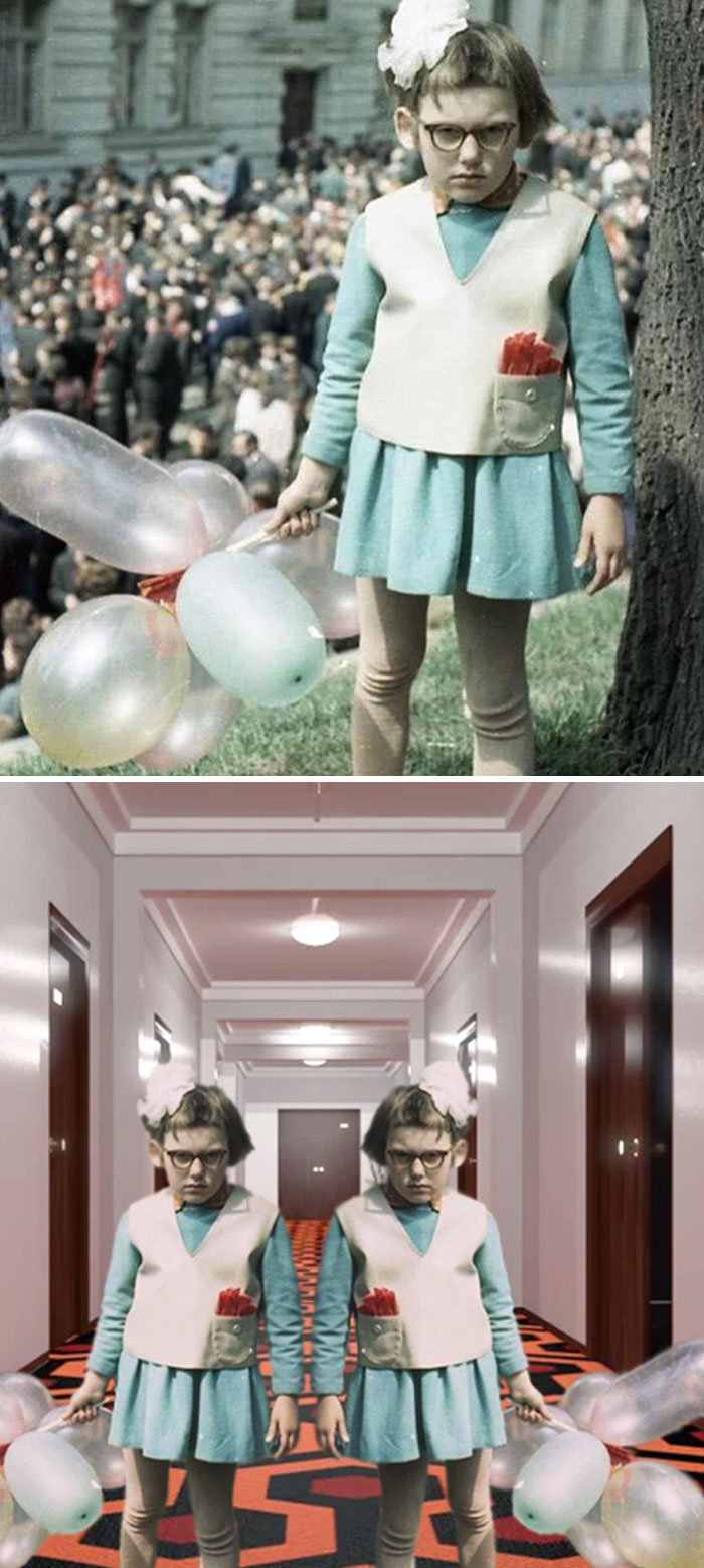 Esta niña en la celebración del Primero de Mayo en 1968, Rusia