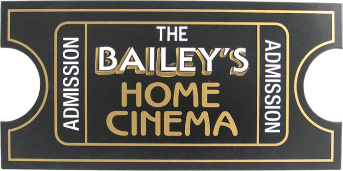 Personalized Home Cinema Movie Ticket Plaque