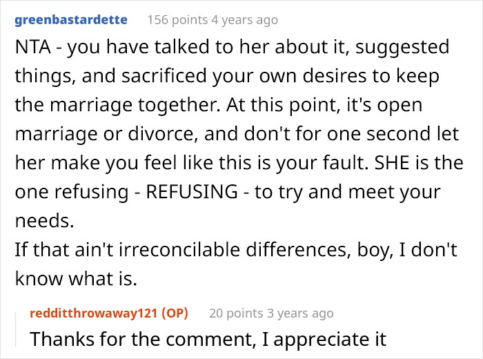 "Wife Will Not Put Out. At All": Husband Wonders If He's A Jerk For Telling Wife He'll 'Get Some' Elsewhere