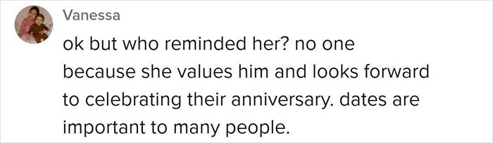 Woman Calls Out Commenters Who Believe Wives Should Remind Husbands About Upcoming Occasions