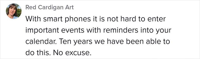 Woman Calls Out Commenters Who Believe Wives Should Remind Husbands About Upcoming Occasions