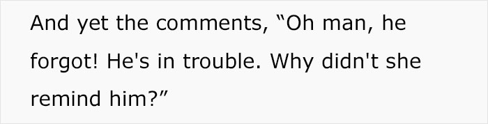 Woman Calls Out Commenters Who Believe Wives Should Remind Husbands About Upcoming Occasions