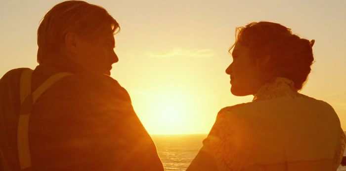 Rose and Jack looking at each other