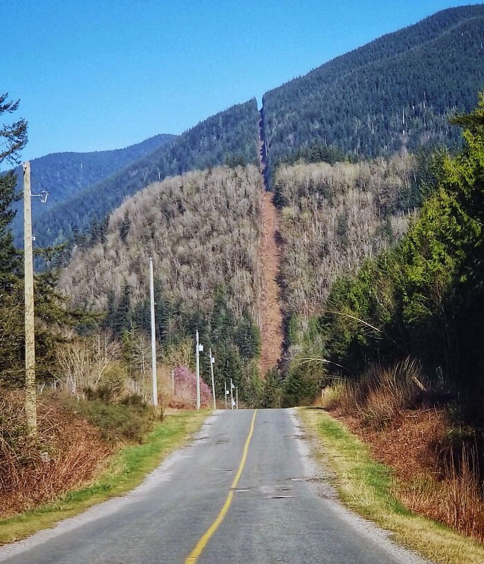 The Longest Undefended Border In The World. On The Left Is Canada And Right, The USA