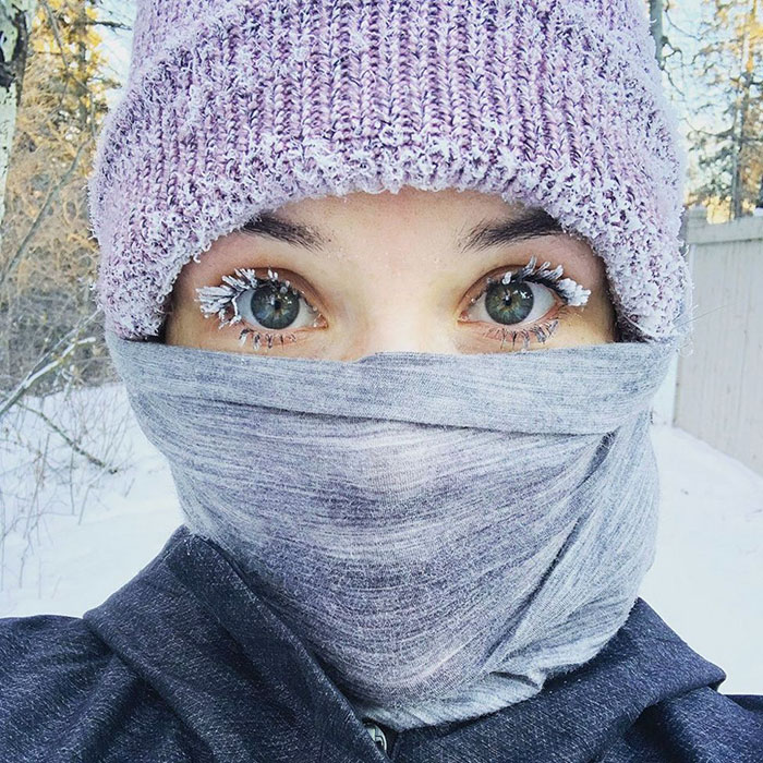 A -25c Walk With Frozen Eyelashes. Alberta, Canada