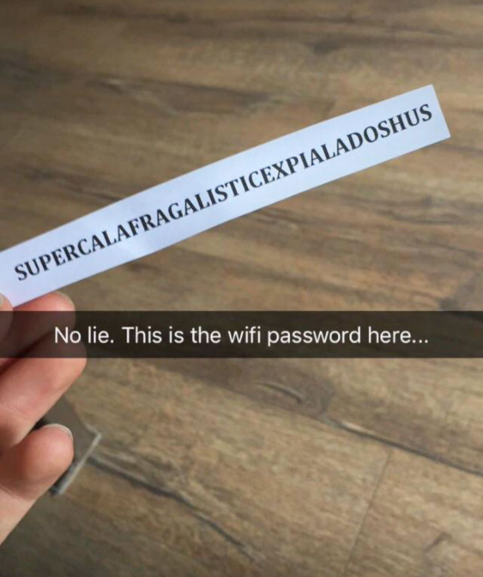 Both Spelling And The Actual Password For The WiFi At A Hotel Where A Friend Is Staying