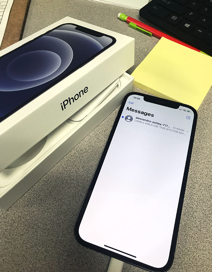 Brand New Phone For Work. Right Out Of The Box And Immediate Text Message