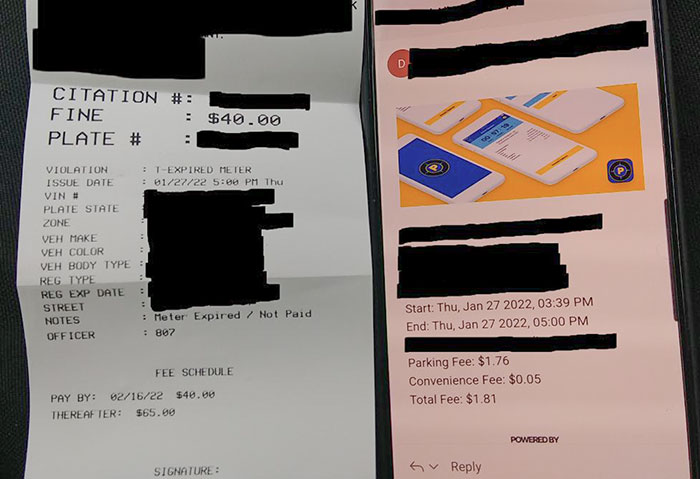 Parking Is Free After 5 Pm. I Paid Until 5 Pm. Got A Ticket At 5 Pm