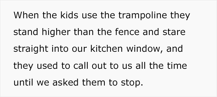 Person Asks The Internet What They Can Do After Their Neighbor Refused To Move Their Trampoline As It Impacts Their Happiness