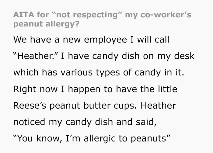 "Am I The Jerk For 'Not Respecting' My Coworker&rsquo;s Peanut Allergy?"