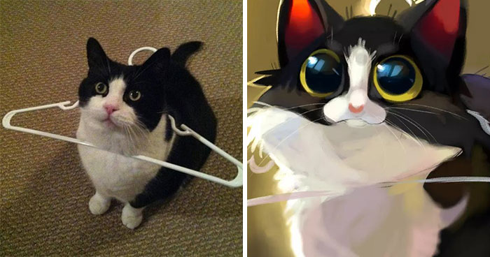 30 Divertidas fotos de animales convertidas en adorables dibujos, por “Mr. Lucifer”