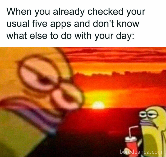 Famous internet meme featuring a blurred character staring at a sunset, with another character holding a drink.