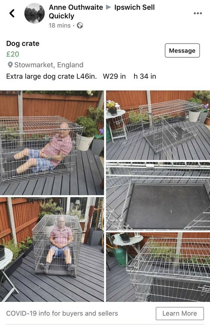 Dog Crate *picture Of Dad In The Crate For Idea On Size*