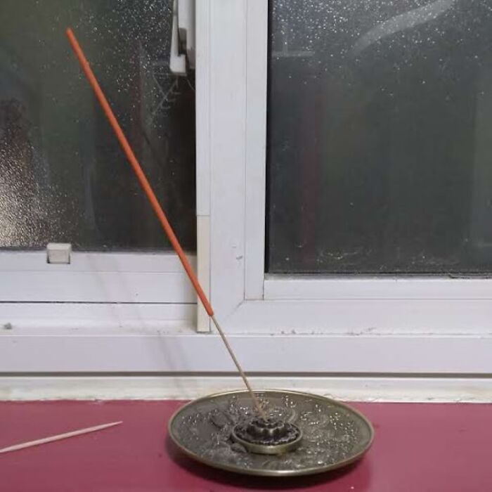 Incense Holder But The Ash Goes On My Shelf. Now I'm Using A Toothpick To Hold It Straight