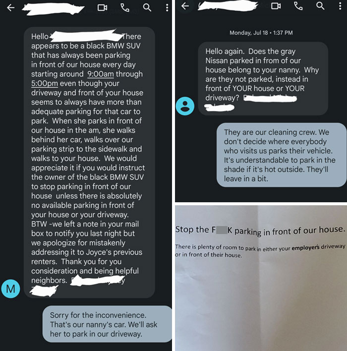 Our Neighbor Doesn't Like It If Anyone Parks On The Street In Front Of Their House