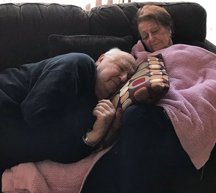 My Grandparents Napping Together After A Late Night Celebrating New Year's Eve