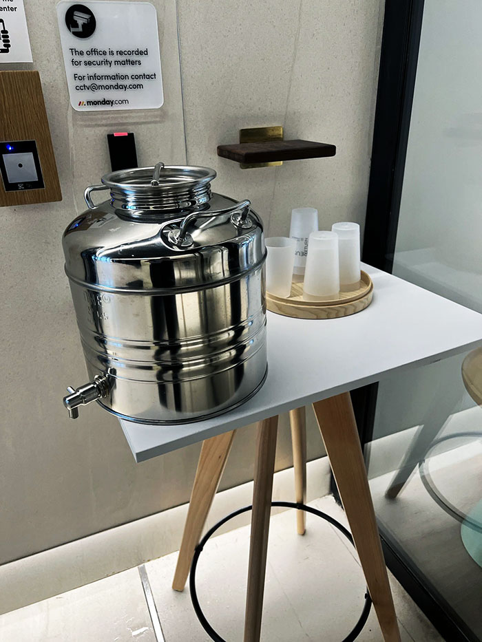 My Work Leaves Out Cold Water And Cups For The Food Delivery Guys