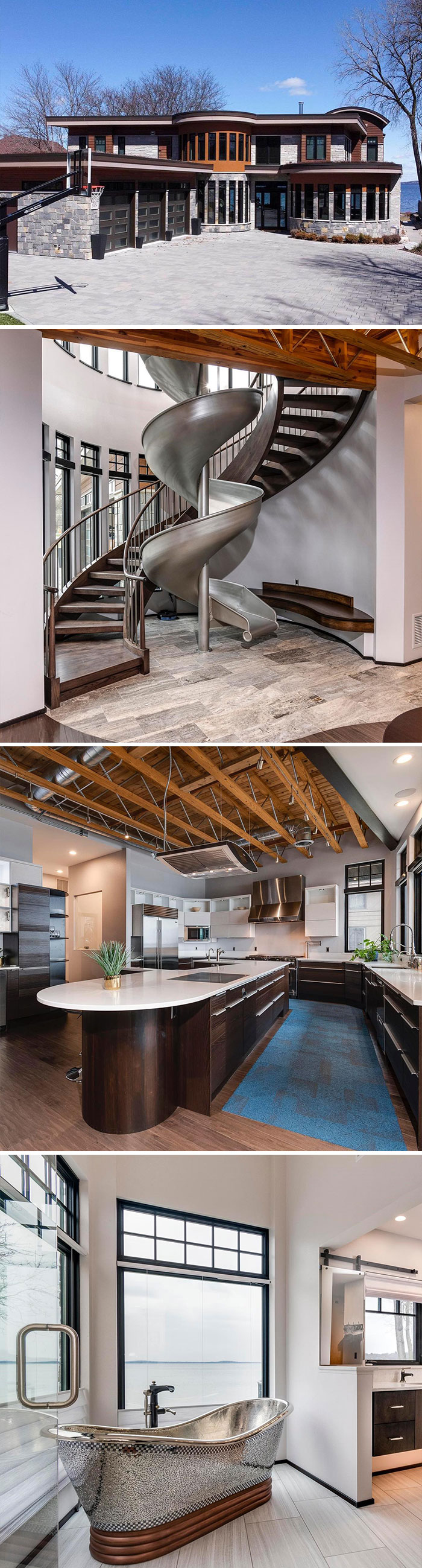 When The @googoodollsofficial Said “Why Don’t You Slide” This Madison, Wi Home Took That Seriously. Currently Listed For $4,250,000. 4 Bd, 5.5 Ba. 6,113 Sq Ft. .51 Acres