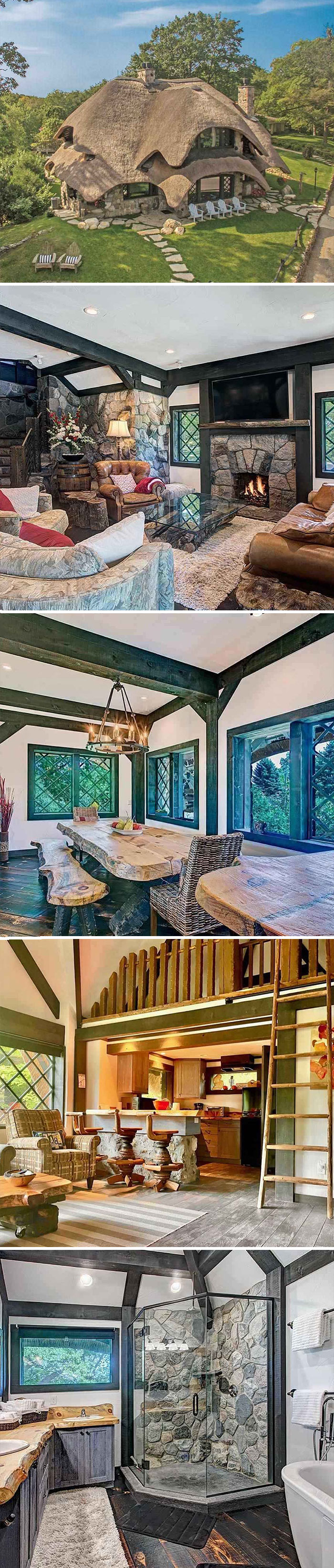 Here’s Your Chance To Finally Have Your Own Mushroom House. This One Is Known As The Charlevoix Mushroom House, Also Known As The Thatch House In Charlevoix, Mi. Currently Listed For $4,500,000. 10 Bd, 8 Ba. 6,000 Sq Ft. .33 Acres