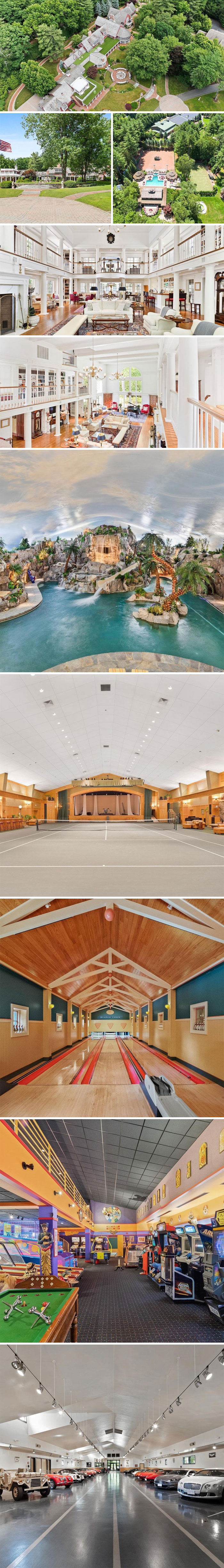 The Former Estate Of The Founder Of @yankeecandle Company Is For Sale. The 60ish Acre Compound Has Over 120k Square Feet And Includes A Main Home, Guest Houses, 2 Car Barns, 4 Tennis Courts, 9 Hole Golf Course, Spa, And A 55k Square Foot Building With An Indoor Pool And Arcade. My Favorite Thing Though Is That The Kitchen Has 5 Islands And 8 Sinks. Currently Listed For $23,000,000