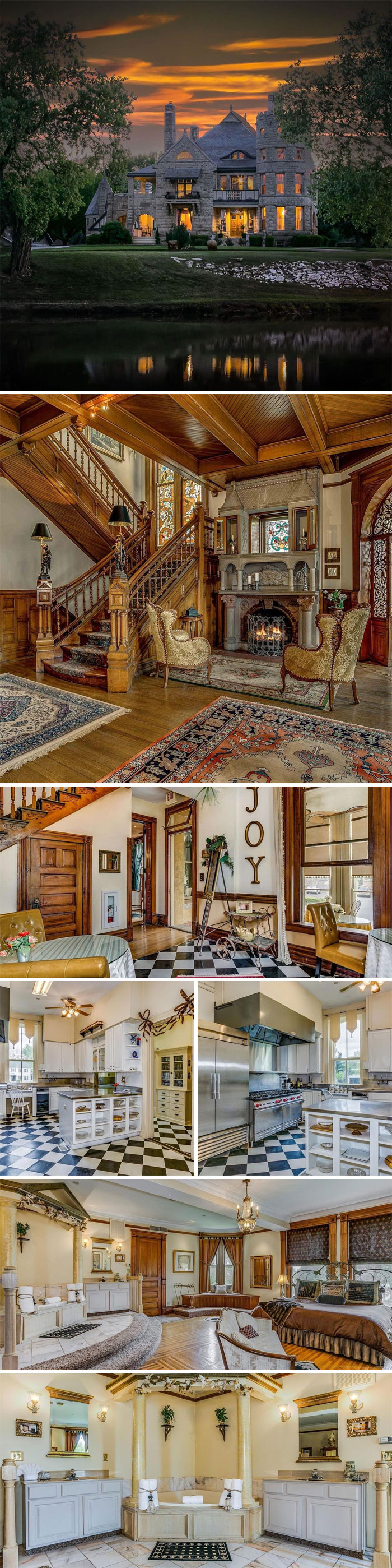 According To The Listing This Castle Is Known As “The Campbell Castle” And Was Built From 1886 To 1888 By Colonel Burton Harvey Campbell And His Wife Ellen, And Is Reportedly An Authentic Reproduction Of A Richardsonian Romanesque Scottish Castle. The Home Has 17 Bd, 19 Ba And Over 14k Sq Ft. Currently Listed For $3,500,00 In Wichita, Ks