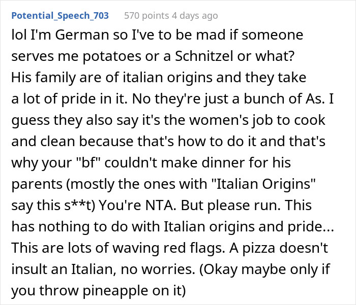 "Am I The Jerk For Serving My Boyfriend's Parents Pizza For Dinner?" "Am I The Jerk For Serving My Boyfriend's Parents Pizza For Dinner?"