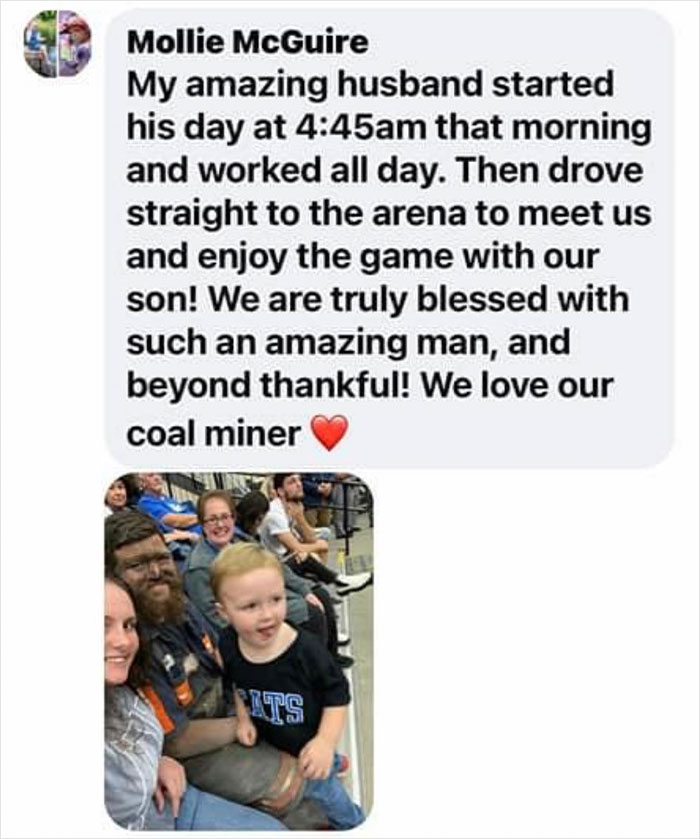 Miner Goes Viral For Rushing To Take His 3-Year-Old Son To His First Basketball Game While Covered In Coal Dust