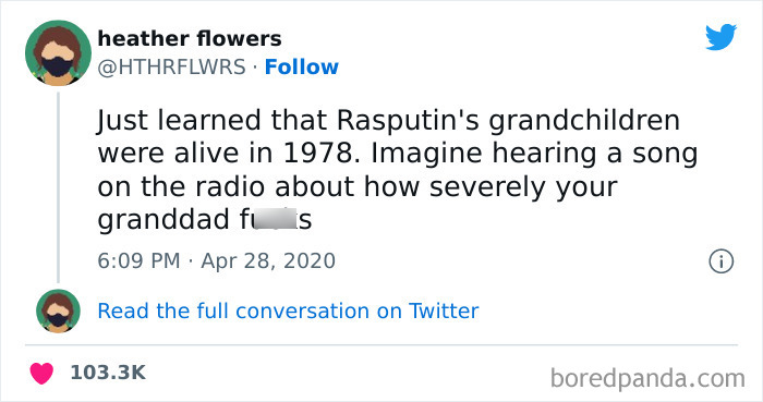 Ra Ra Rasputin.. You Know The Rest