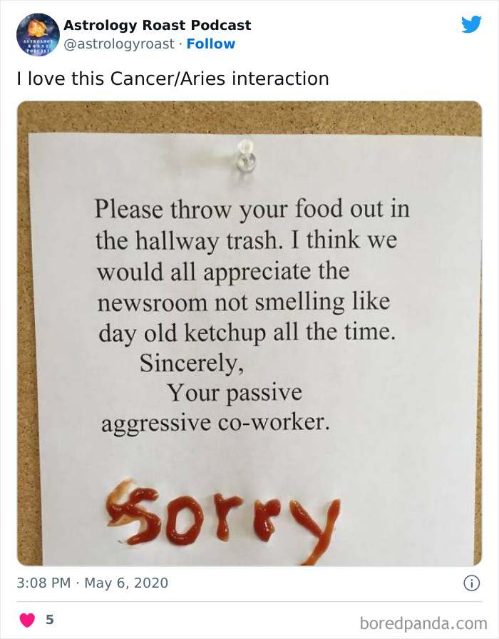 Cancer and Aries co-worker interaction meme