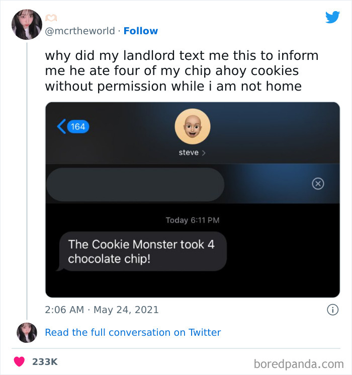 Landlord Helps Himself To Tenant's Cookies