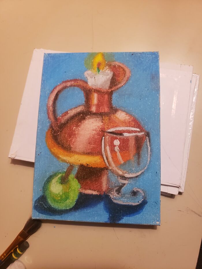 I Worked Really Hard On This Piece!! (Oil Pastels On Canvas)