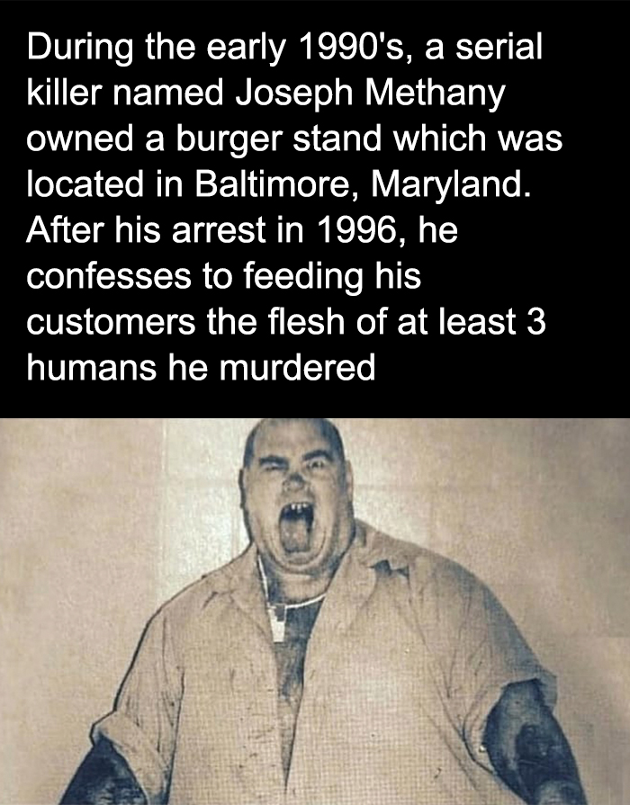 Joseph Methany screaming in a vintage photo, a creepy figure tied to disturbing facts to deprive somebody of sleep.