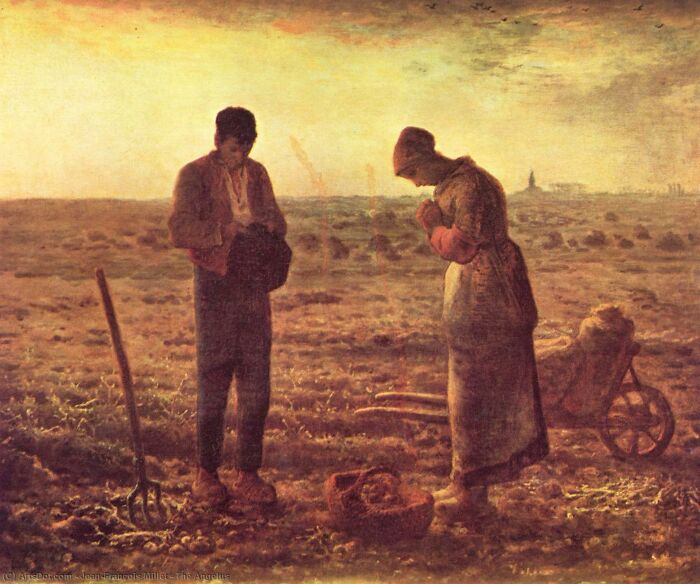 Two figures in a field at dusk, evoking the serenity of landscape paintings by world-famous painters.