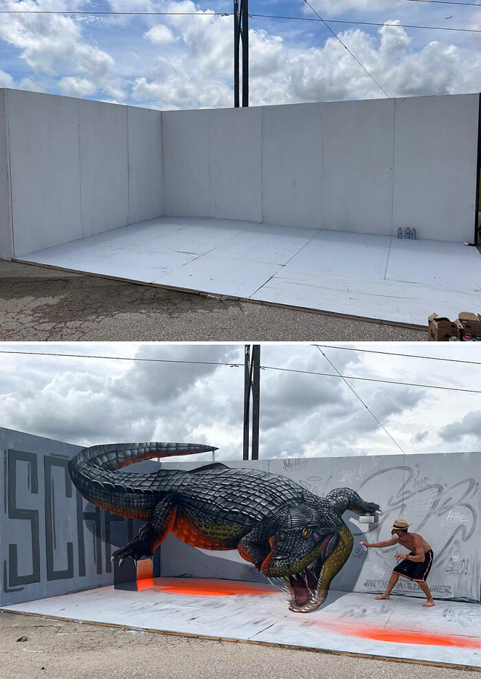 French Street Artist Paints 3D Graffiti And It’s Not For The Faint Of Heart (26 New Pics)