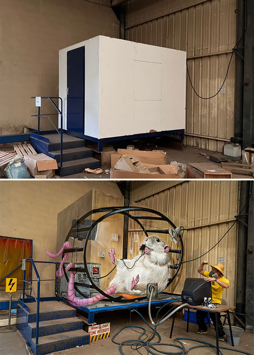 French Artist Continues To Showcase His Brilliant Talent In 3D Graffiti (New Pics)