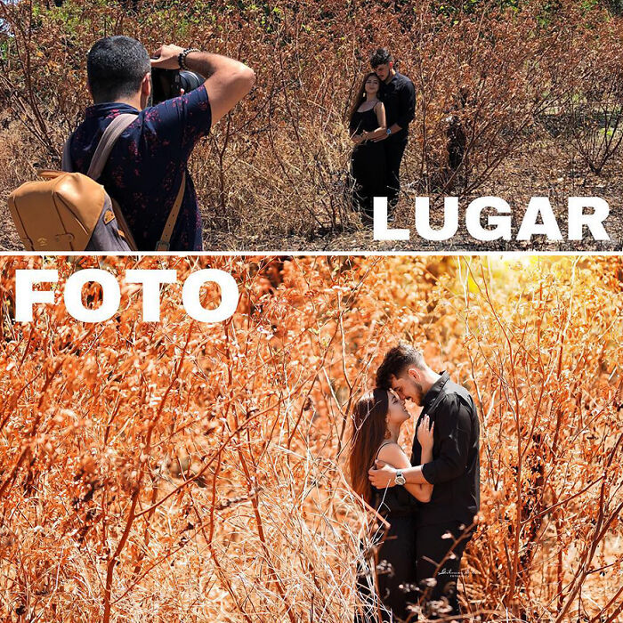 Photographer captures perfect professional photos by creatively using location and lighting with a couple in autumn foliage.