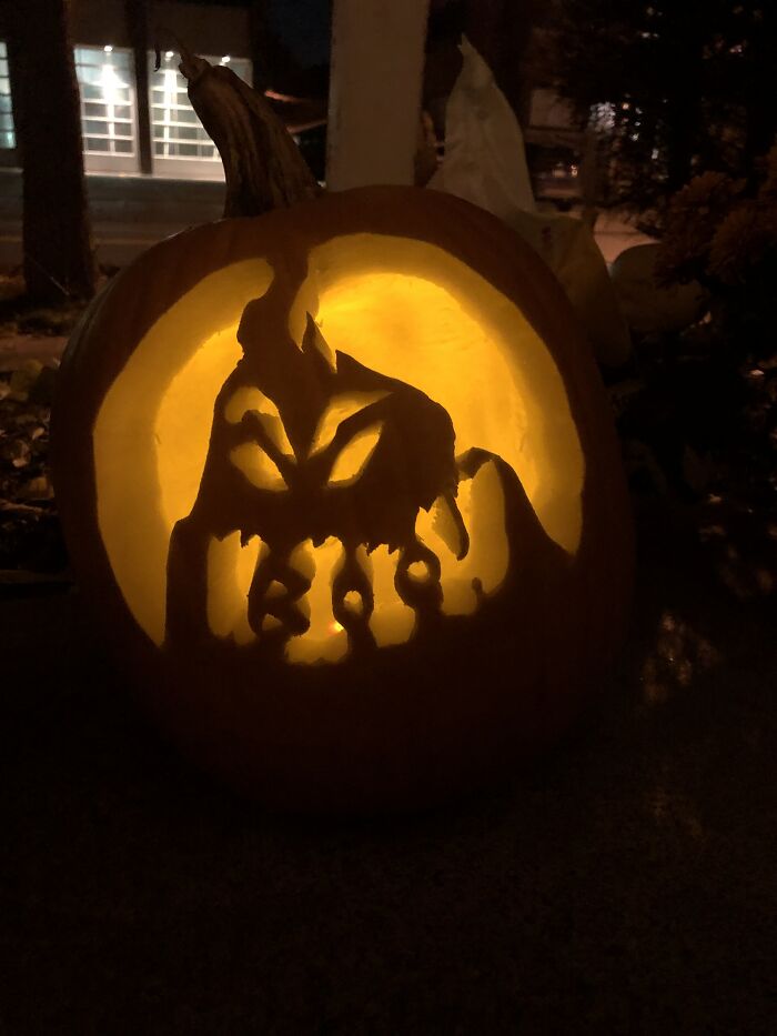 Boo! Proud Of My Pumpkin. Snagged A Pic Before The Squirrels Devour It