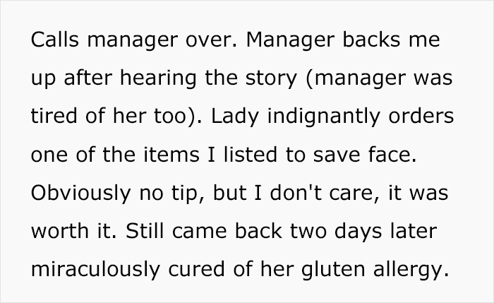 "Sorry, You Said You Were Allergic": Server Gets Applauded Online For Exposing Gluten-Free Trend Chaser