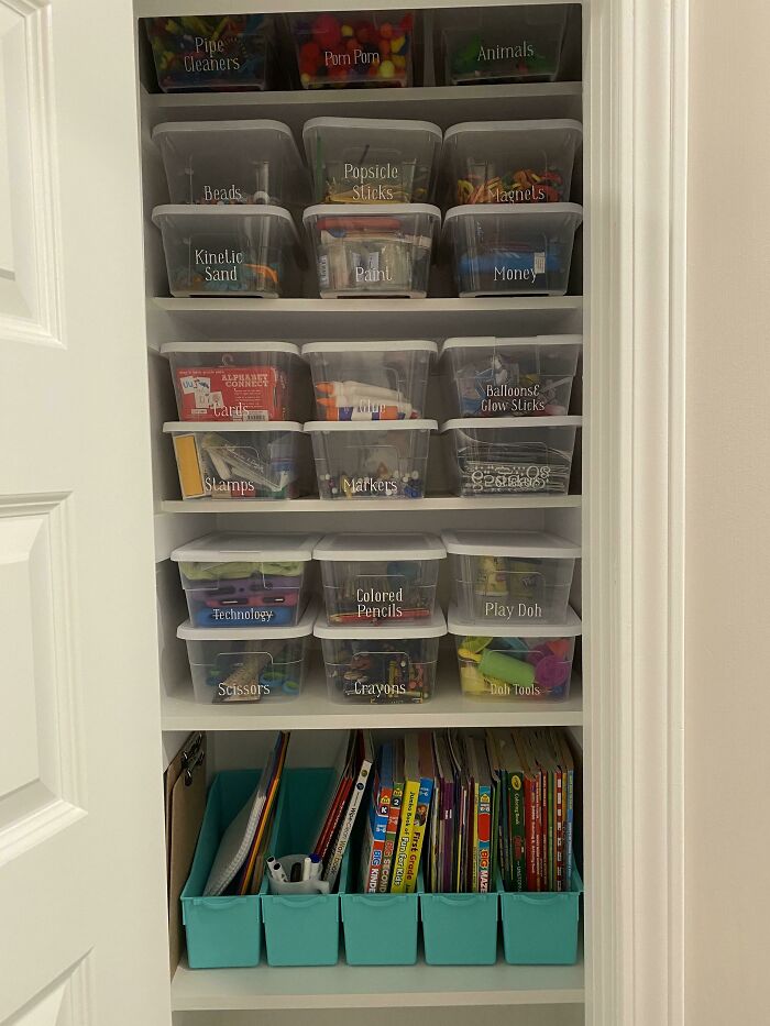 Kids Activity Closet Finally Under Control