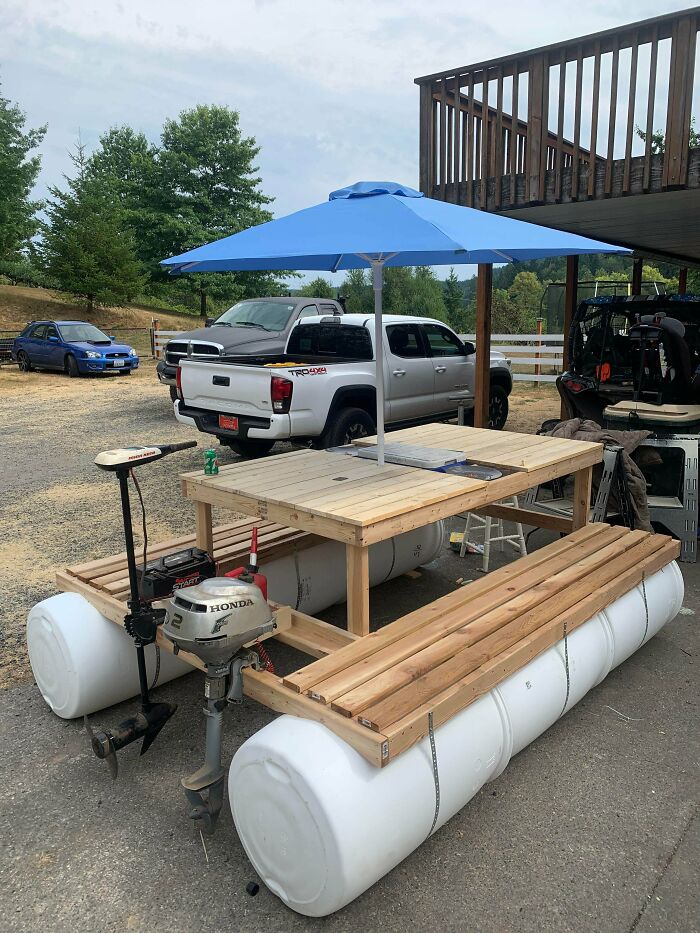 Decided To Build A Pontoon Picnic Table