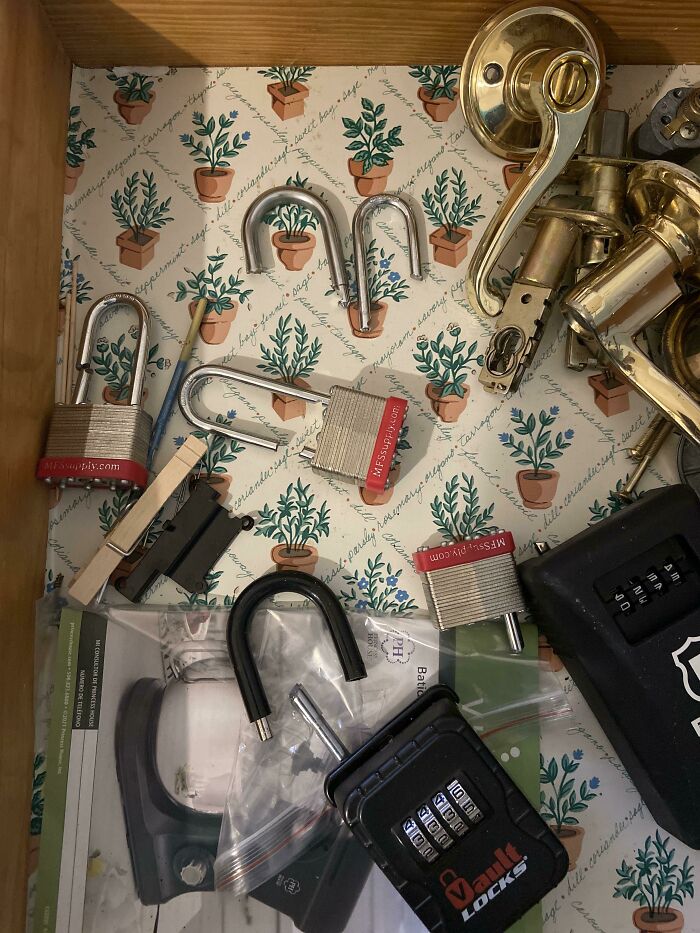 Recently Bought A House And Found A Drawer Full Of Locks That Had Been Cut. So Someone Has Broken In Multiple Times While The House Was Vacant