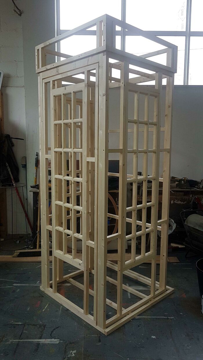 Making An Old Fashioned Irish Phone Box For A Client, Obviously Unfinished But I Really Liked The Frame