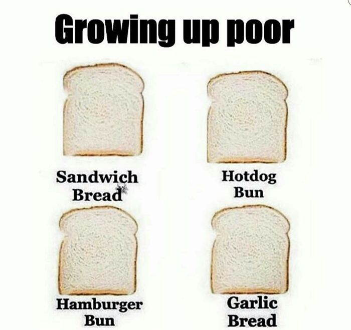 Imagine Thinking You're Poor When You Have Four Whole Slices Of Bread!
